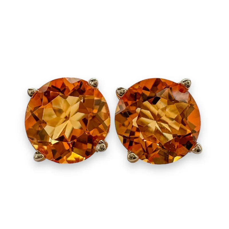 Classic Gold Earrings-14K Y Gold 1.40cttw 6mm Round Citrine Earrings