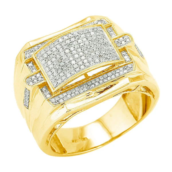 Gemstone Wedding Band-10KY 0.75CTW DIAMOND FANCY MENS RING