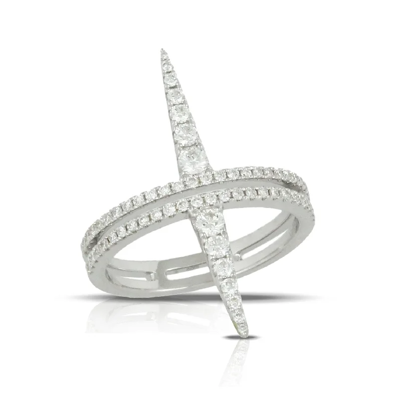 Birthstone Ring for Women-Doves Diamond Fashion Collection 18K White Gold Diamond Ring