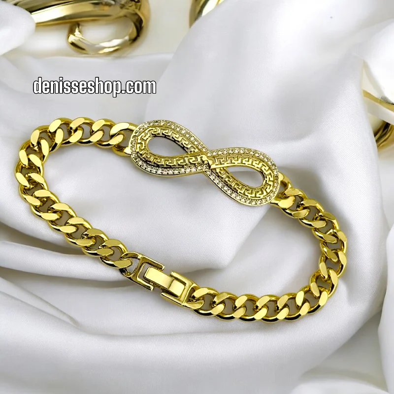 Custom Gold Bracelet for Bridesmaids-14K INFINITY GOLD BRACELET BR433