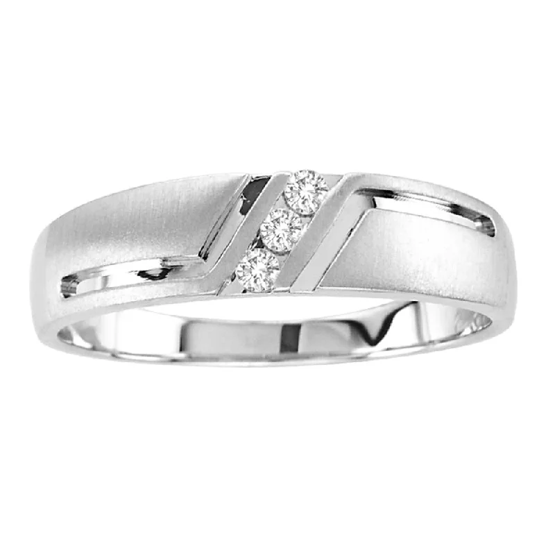 Simple Diamond Wedding Ring-14K 0.10CT Diamond MEN'S BAND