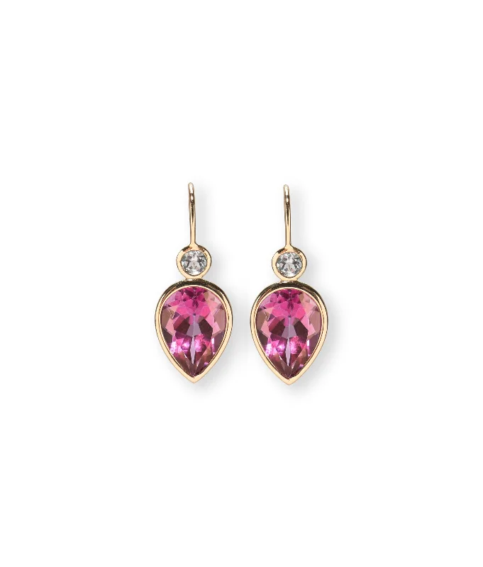 Fashionable Stud Earrings-14k Gold Hera Earrings in Pink Topaz