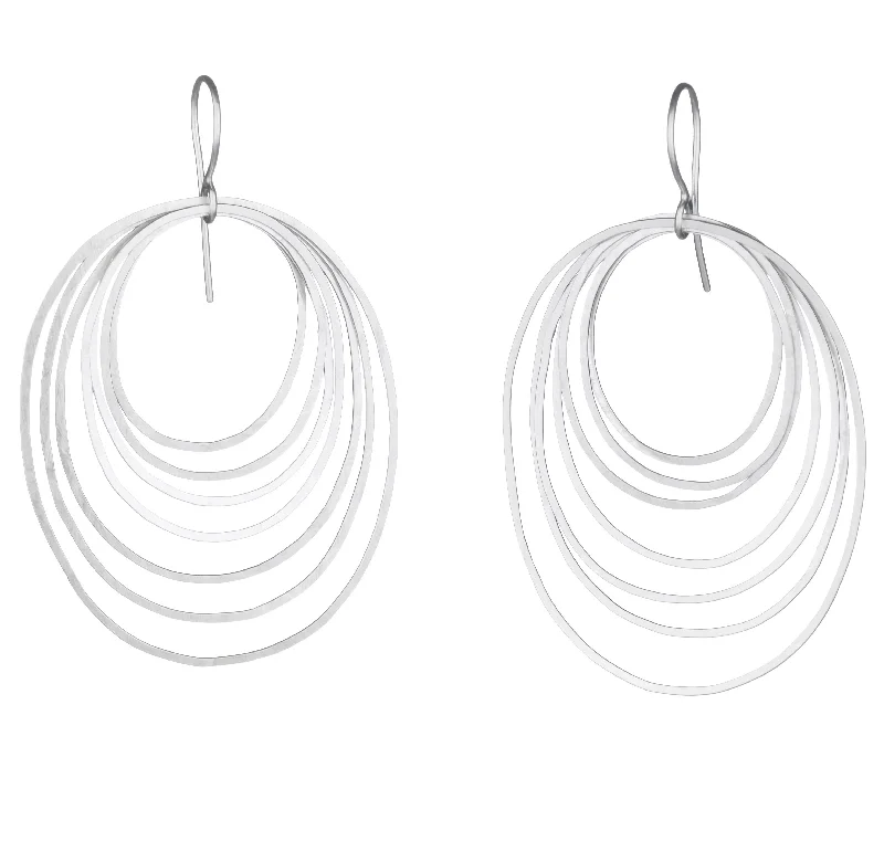 Modern Silver Earrings-Ripple Earrings - sterling silver