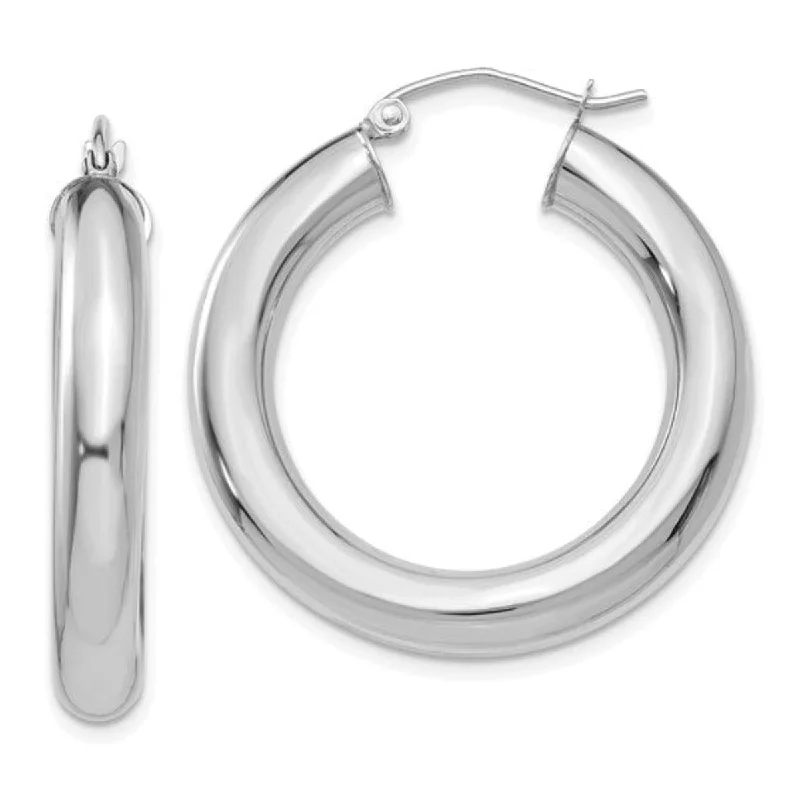 Artistic Drop Earrings-14K W Gold 29mm Hoop Earrings