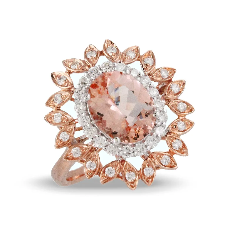 Gold Ring with Garnet-Doves Rosé Collection AC265)