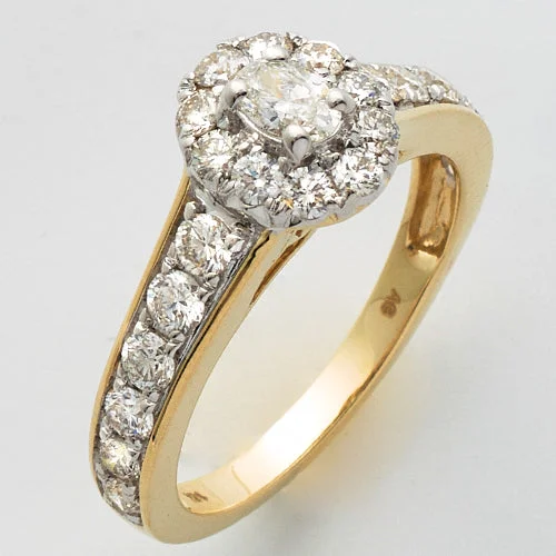 Custom Diamond Ring for Bride-14KY 1.35CTW DIAMOND OVAL SHAPE BRIDAL