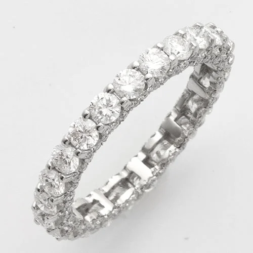 Unique Wedding Band with Diamonds-14KW 2.90CTW DIAMOND MACHINE SET ETERNITY BAND