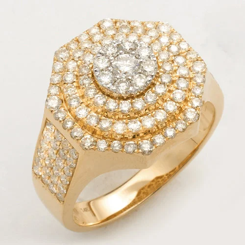 Designer Wedding Ring Set-14KY 2.00CTW DIAMOND MENS OCTAGON SHAPED RING