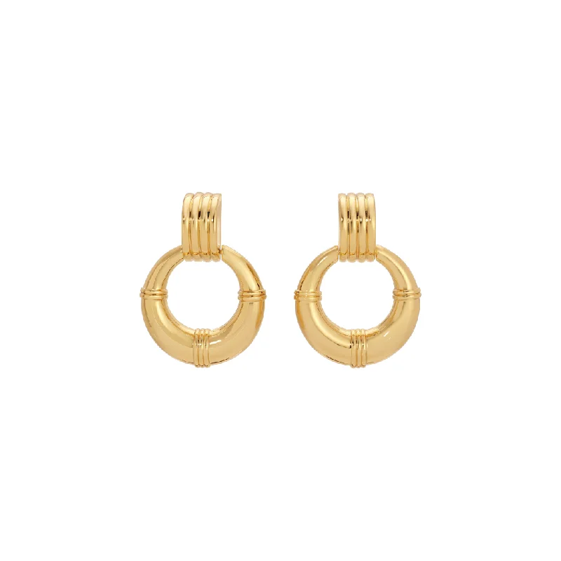 Round Hoop Earrings-ROSA GOLD