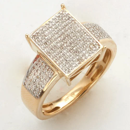 Modern Wedding Band Set for Women-10KY 0.35CTW MICROPAVE DIAMOND RECTANGLE HEAD RING