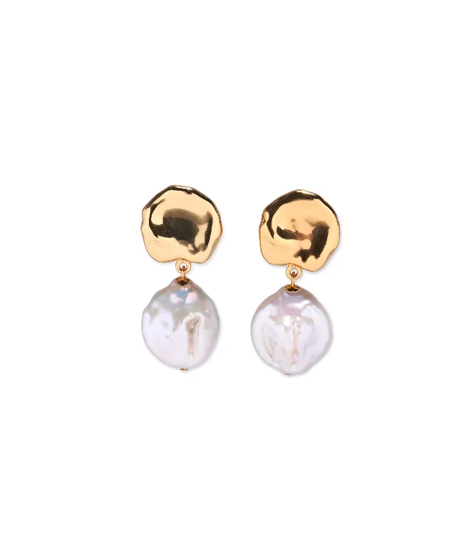 Gorgeous Diamond Earrings-Coin Reflection Earrings in Gold