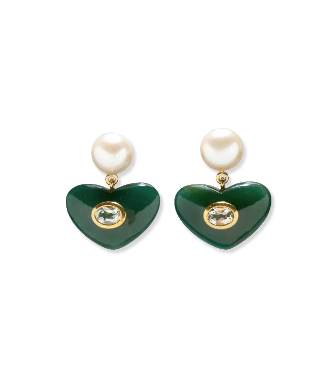 Beautiful Drop Earrings-Enamored Earrings in Jade