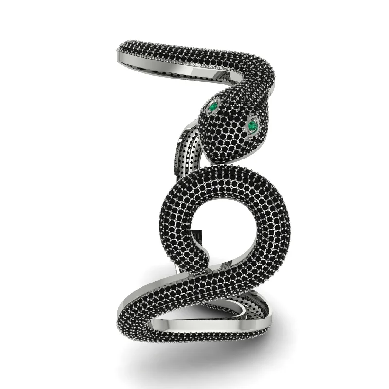 Unique Pearl Bracelet-Gorgeous Black Diamond Snake Bracelet - Ronald No. 15