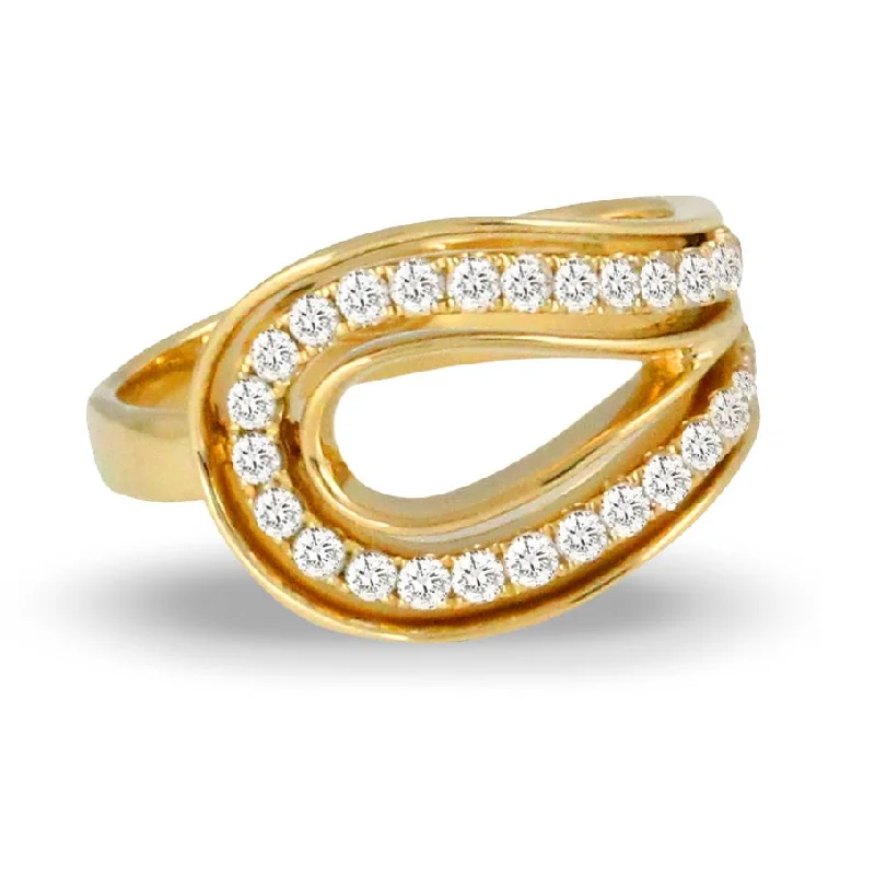 Men's Gold Wedding Ring-Doves Diamond Fashion Collection 18K Yellow Gold Diamond Ring