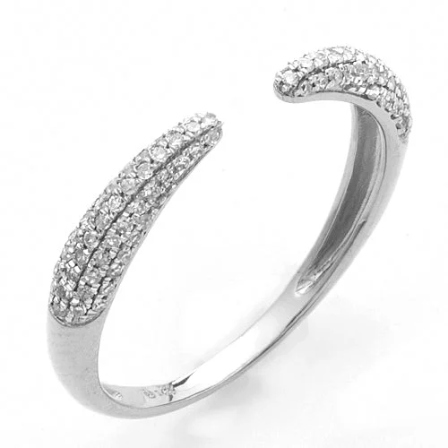 Personalized Engagement Ring-14KW 0.25CTW PAVE DIAMOND OPEN BAND