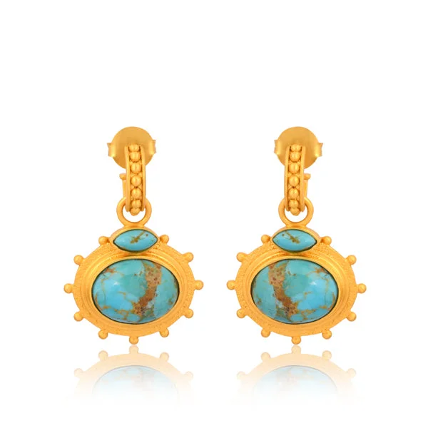 Black Diamond Earrings-Athena Drop Earrings - Turquoise