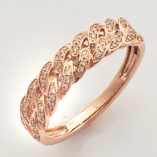 Wedding Ring for Special Occasions-14KW 0.15CTW DIAMOND DESIGNER MIAMI CUBAN LADIES