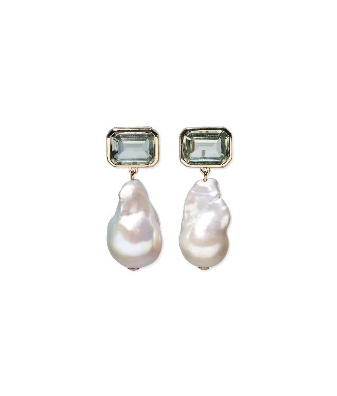 Stunning Crystal Earrings-Juno Earrings in Green Amethyst