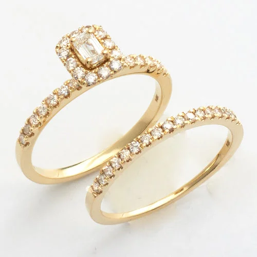 Rose Gold Wedding Ring Set-14KY 0.75CTW ENGAGEMENT RING SET