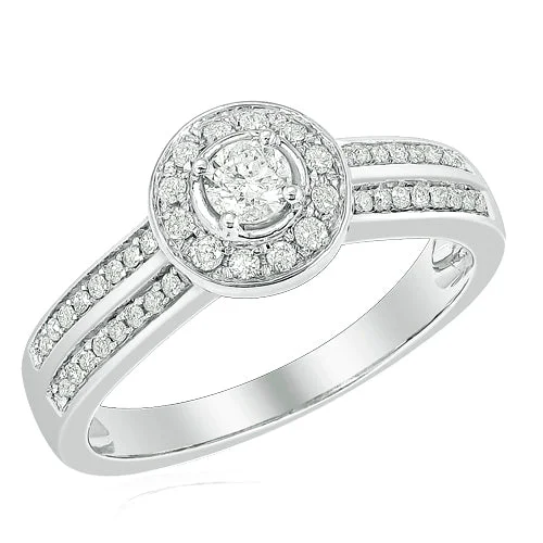 Simple Wedding Ring-14KW 0.50CTW DIAMOND FANCY RING