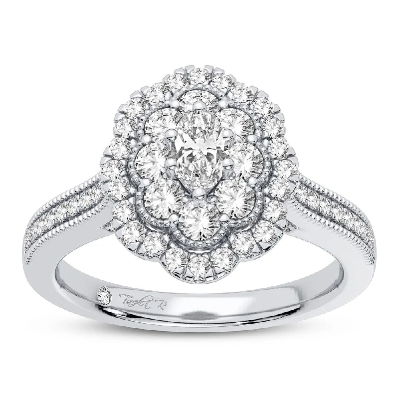 Vintage Engagement Ring Set-14K 0.75CT Diamond Ring