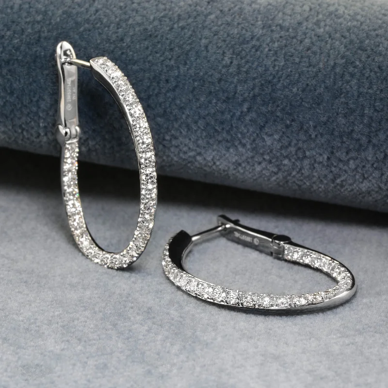 Stud Earrings for Women-Glamorous Large Diamond Hoops