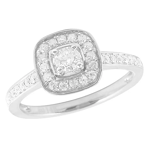 Modern Engagement Ring-14KW 0.50CTW DIAMOND RING