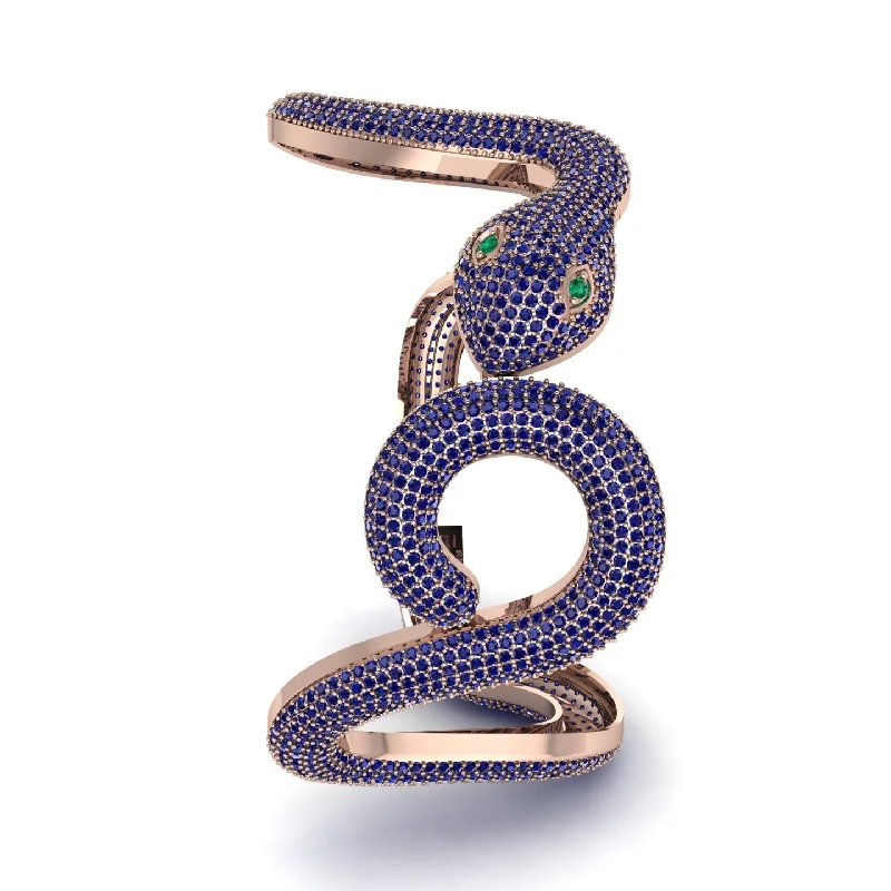 Women’s Adjustable Beaded Bracelet-Gorgeous Sapphire Snake Bracelet - Ronald No. 20