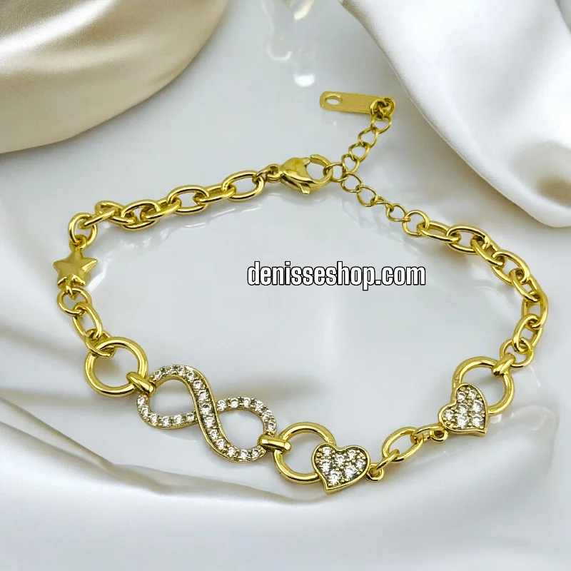 Custom Beaded Bracelet for Women-14K INFINITY GOLD BRACELET BR439