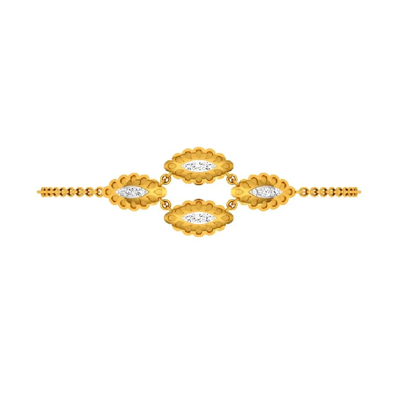 Fashionable Bracelets for Women-Oval Series Diamond And Gold Bracelet Design