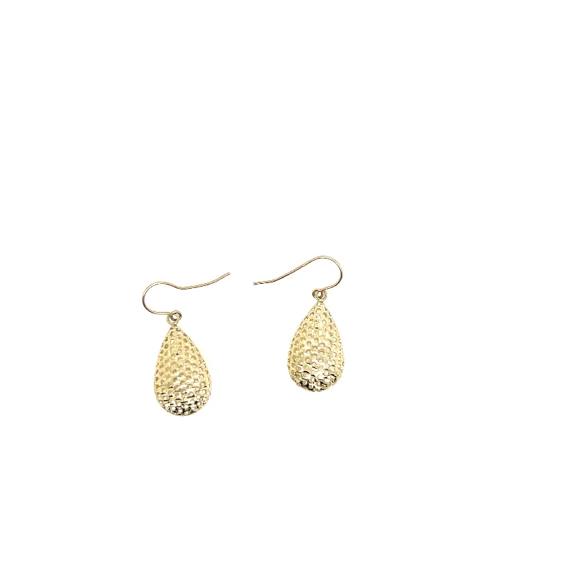 Simple Hoop Earrings-14K Yellow Gold Open Teardrop Earrings