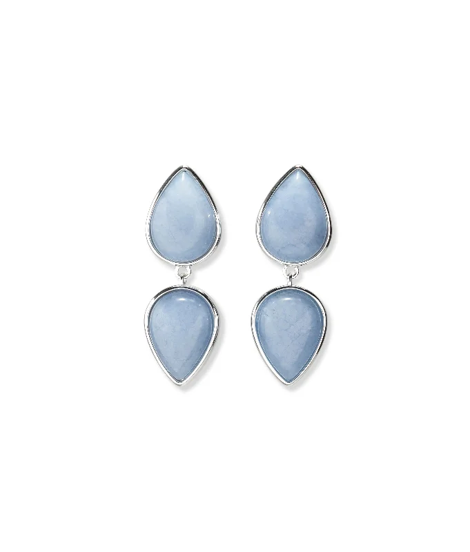 Wedding Earrings with Pearls-Electra Earrings in Angelite