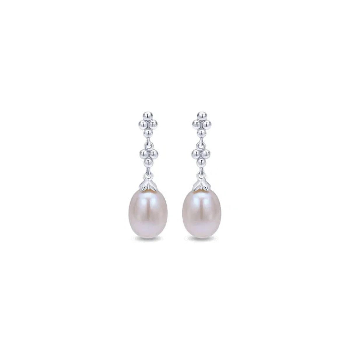 Dazzling Gold Earrings-SS Linear Pearl Drop Earrings