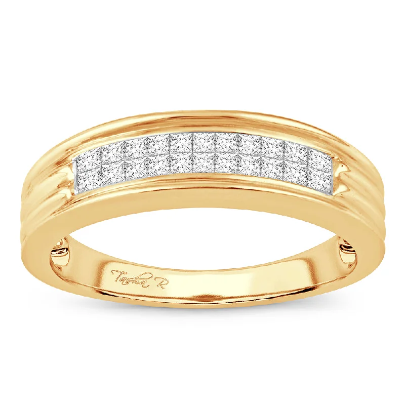 Promise Ring with Diamond-14k 0.50ct Mens Band