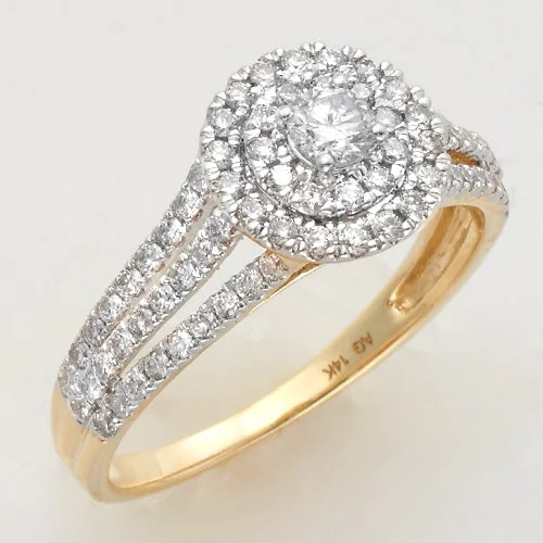 Personalized Diamond Engagement Ring-14KY 0.75CTW DIAMOND BRIDAL RING - DOUBLE ROUND