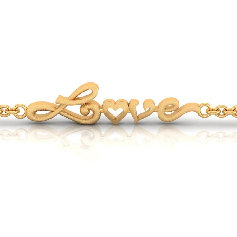 Custom Personalized Leather Bracelet-18k 'love' Word Gold Bracelets