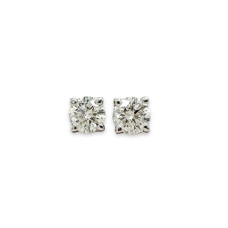 Luxury Bridal Earrings-14K W Gold 0.50ctw H/SI1 Diamond Stud Earrings