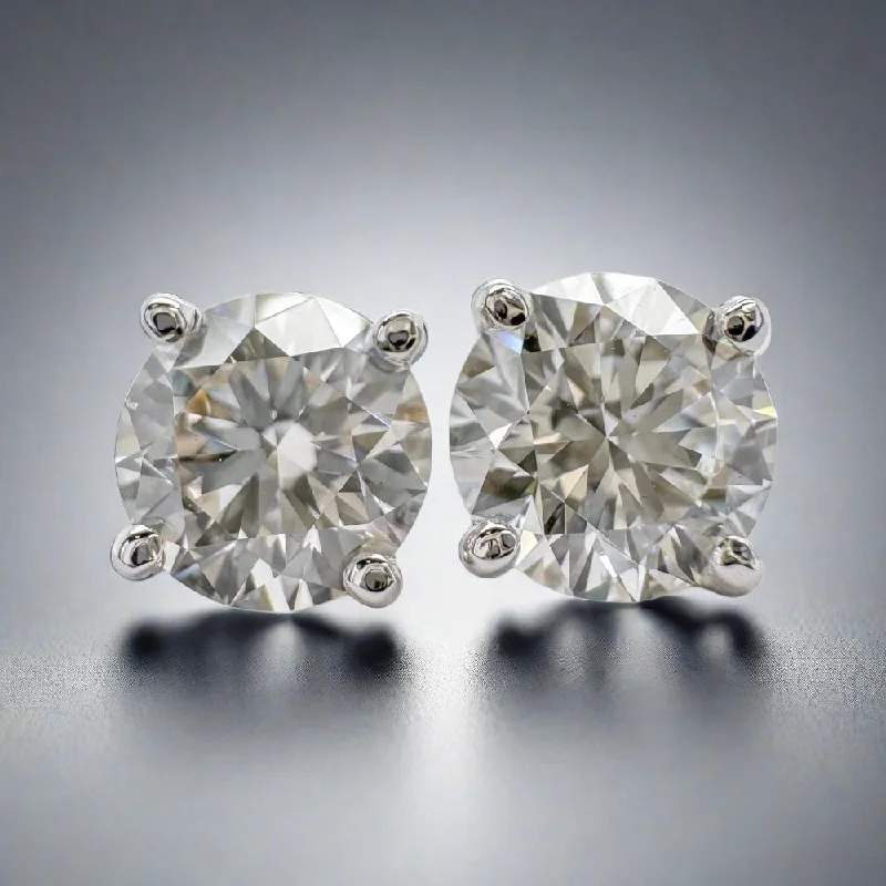 Sparkling Silver Earrings-14K W Gold 1.00ctw F/VS1 Lab-Created Diamond Stud Earrings