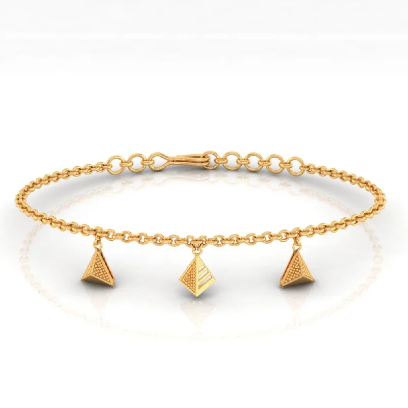 Boho Crystal Bracelet for Women-18k Exquisite Gold Bracelet With Beautiful Triangular Designs