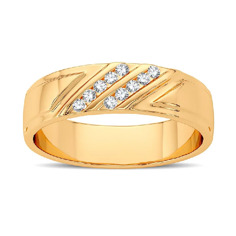 Custom Wedding Ring Set-14K 0.10CT Diamond Band