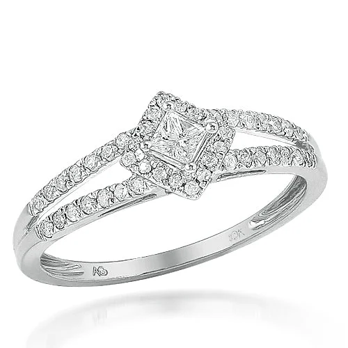 Elegant Platinum Wedding Band-10KW 0.35CTW DIAMOND PROMISE RING