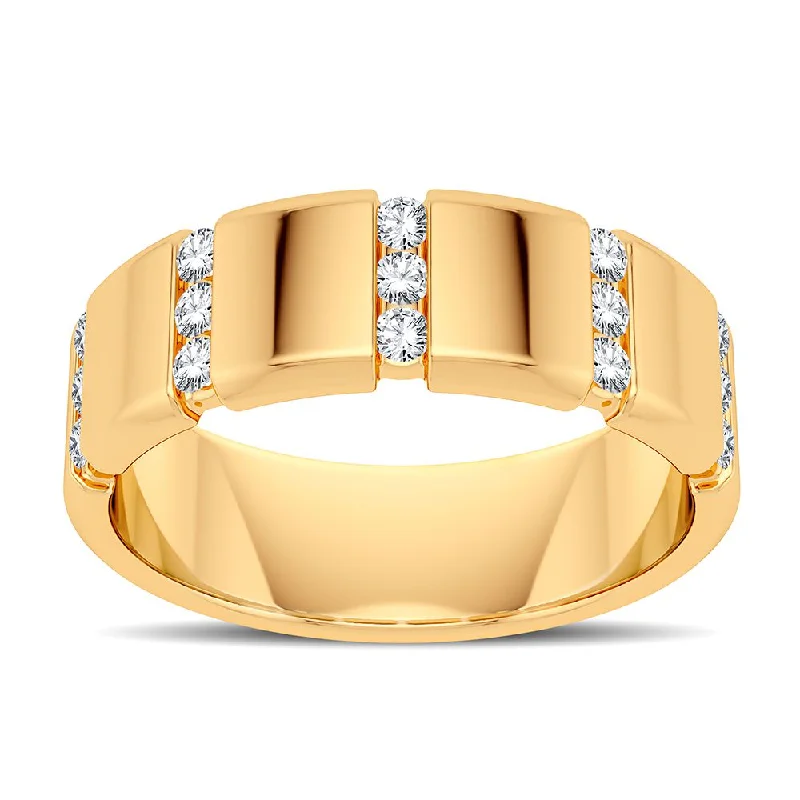 Silver Promise Ring-14K 0.33CT Diamond Band