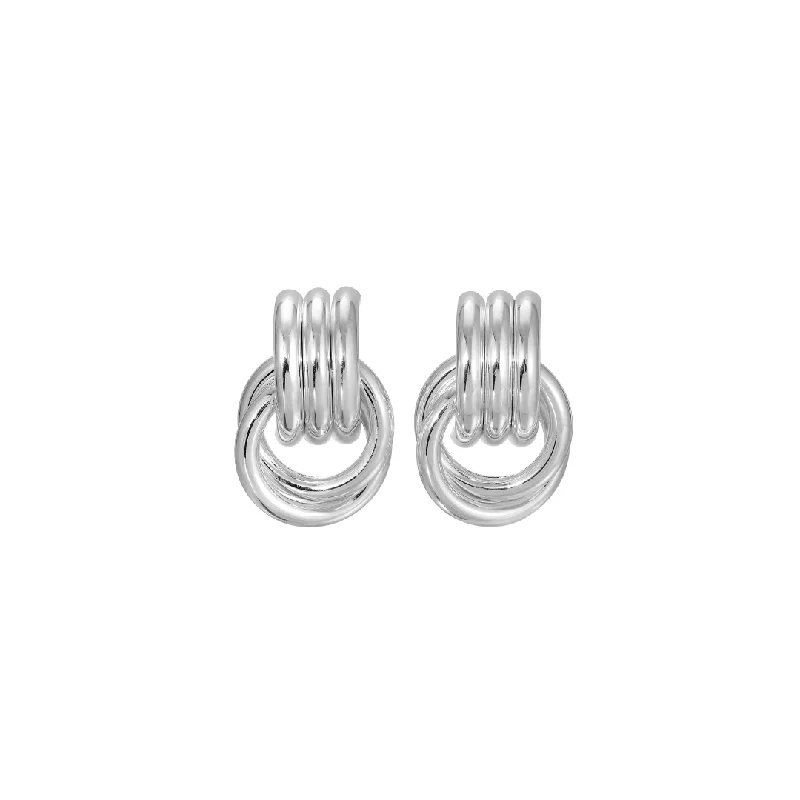 Trendy Dangle Earrings-MINI KNOT SILVER