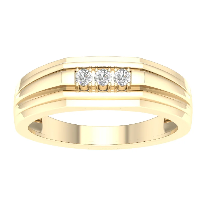 Dazzling Engagement Ring Set-10K 0.15ct Diamond Mens Band