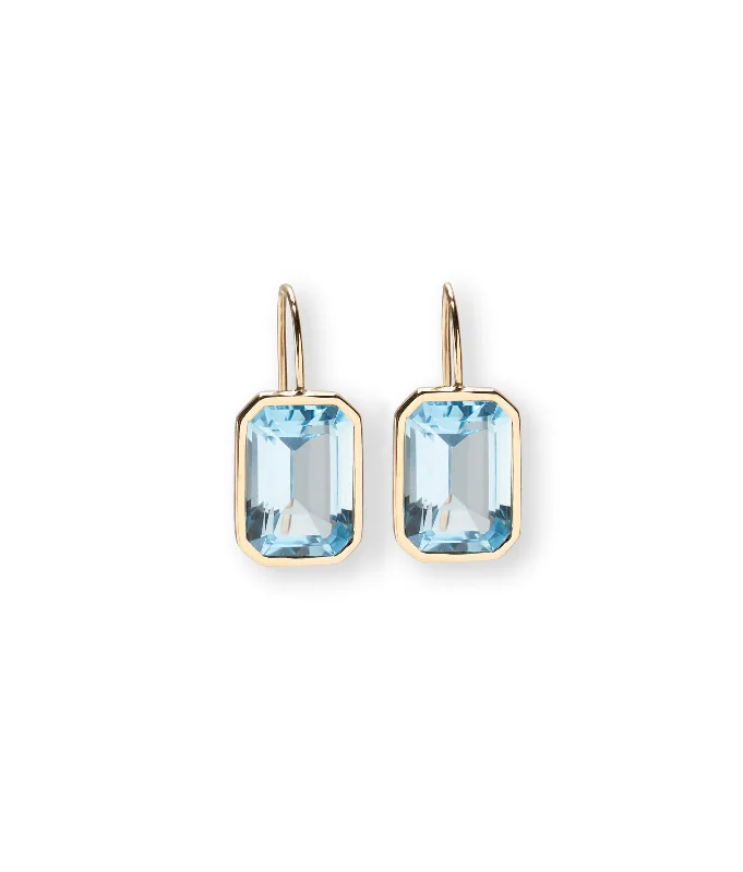 Party Earrings for Bridesmaids-14k Gold Aria Earrings in Sky Blue Topaz