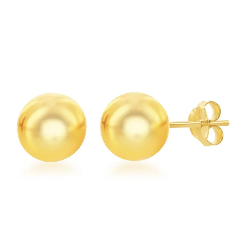 Trendy Drop Earrings-YGP Sterling 10mm Ball Stud Earrings