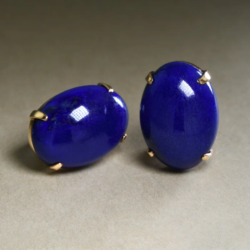 Artistic Earrings for Women-Estate Lapis Lazuli Earrings