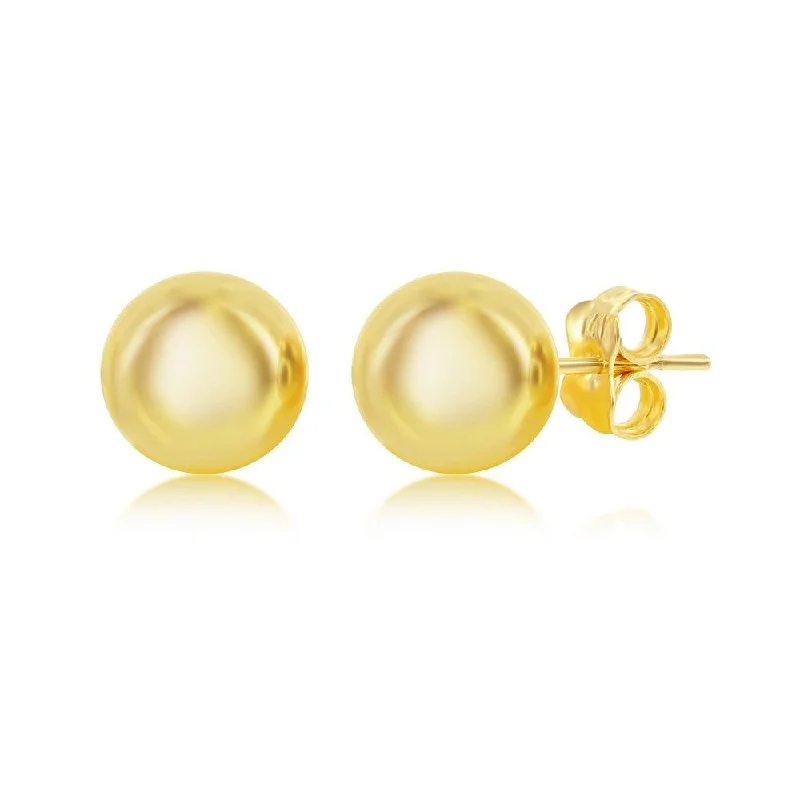 Chic Dangle Earrings-14K Y Gold 10mm Ball Stud Earrings