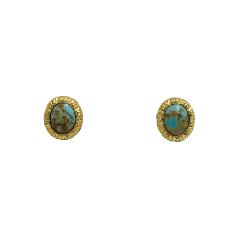 Minimalist Gold Earrings-Vicky Stud Earrings - Turquoise