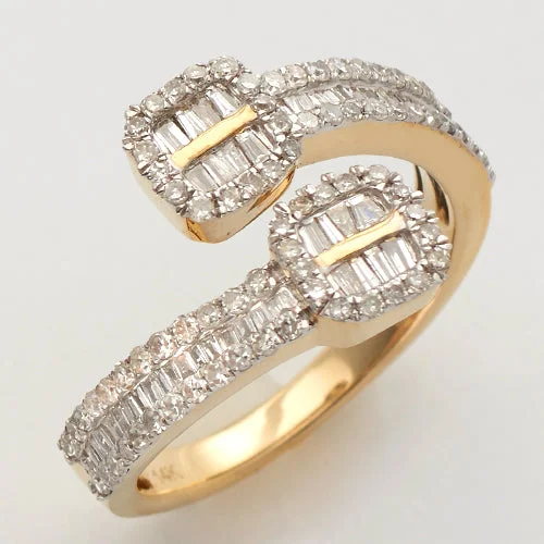 Customizable Wedding Band Set-14KY 0.85CTW DIAMOND BAGUETTE & ROUND CUT CUFF